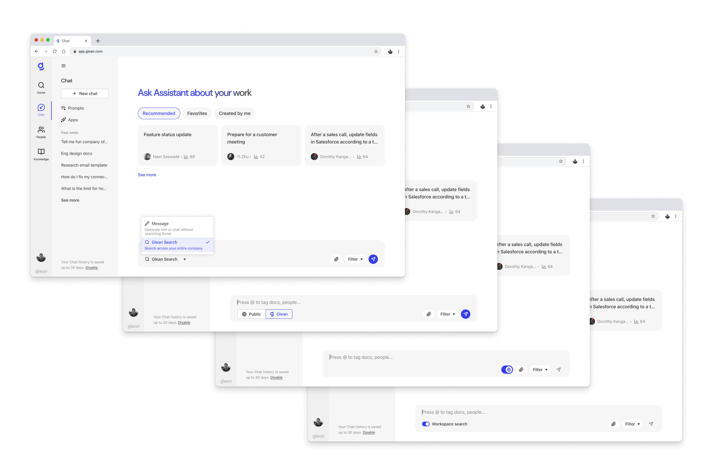 Design explorations of writing and company search modes