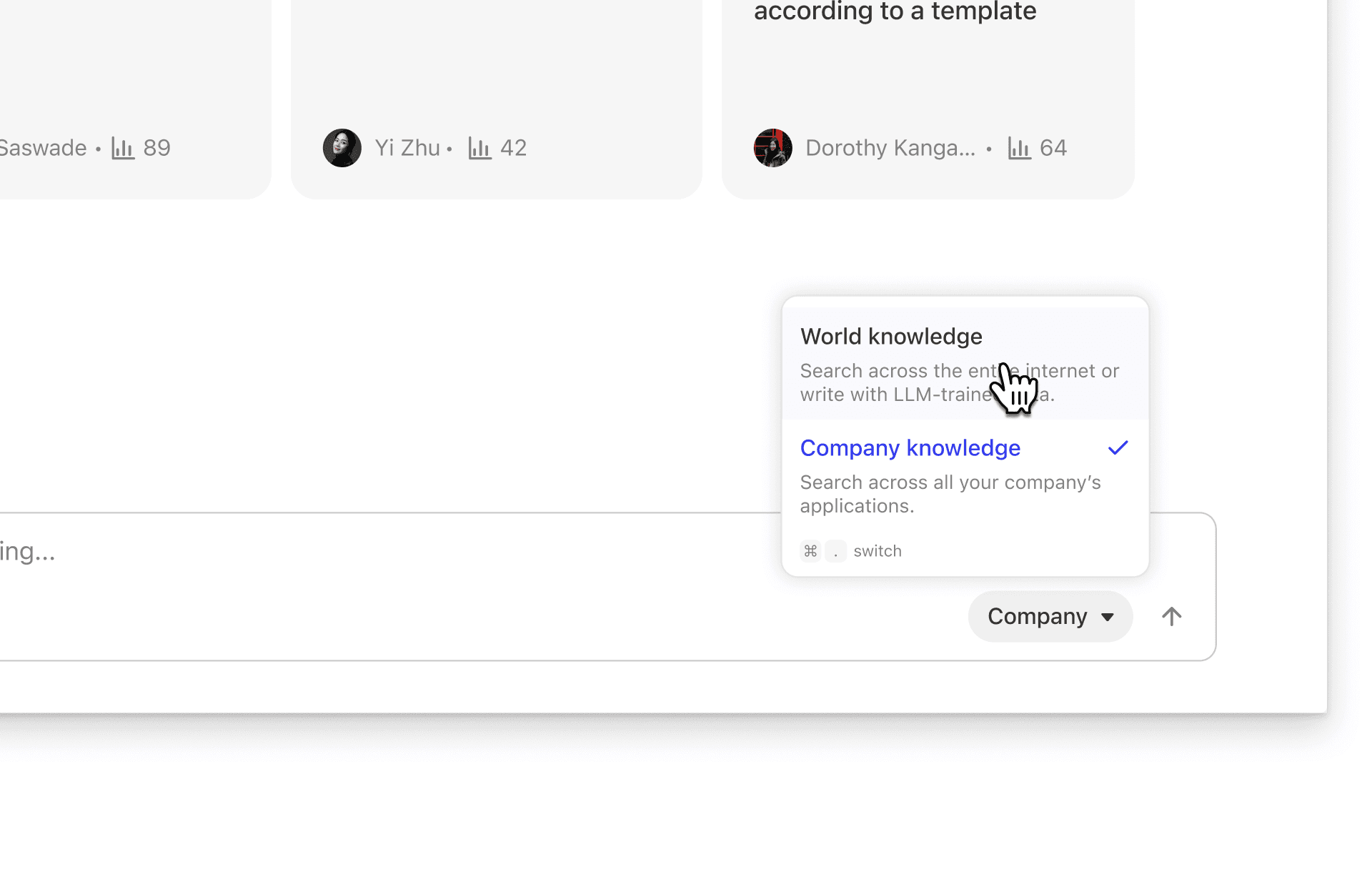 World dropdown in new composer