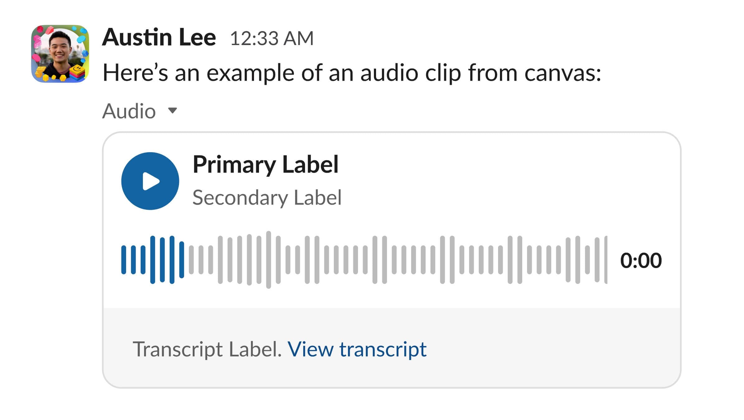 Old Slack audio clip design