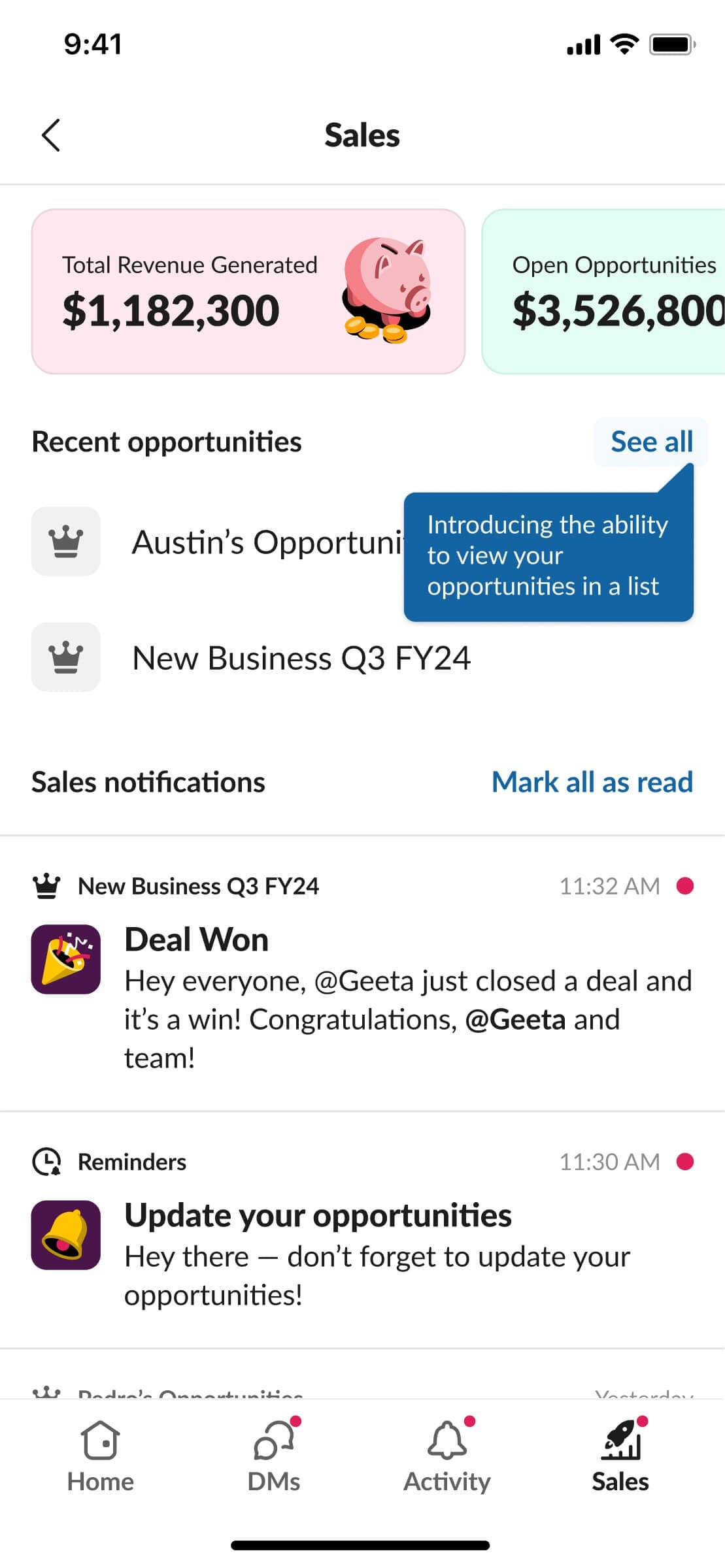 Slack Sales Elevate mobile new user experience