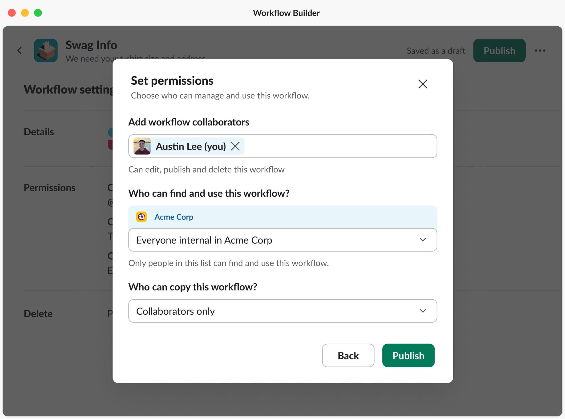 Workflow permissions iteration