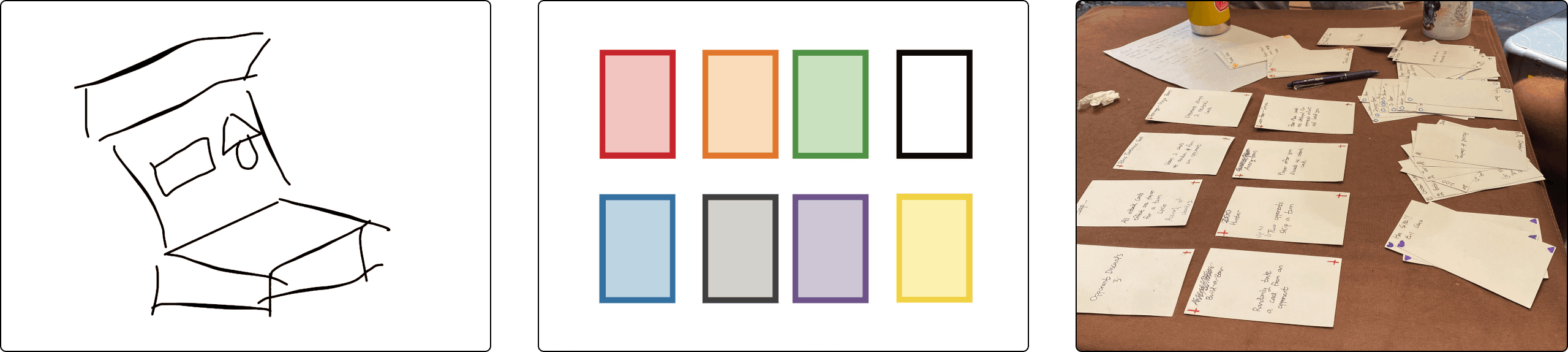 Hand drawn mockups and drafts for The Bear Game