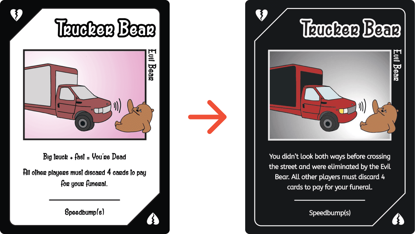 Black Evil Bear card for The Bear Game